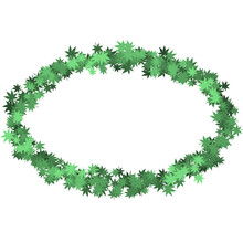 Green Oval Maple Leaf Wreath Element Design 
