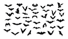 Collection Of Halloween Bats Silhouettes
