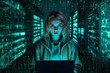 © Kalim - AI generated image of young woman on laptop as hacker