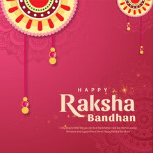 Happy Raksha Bandhan Background Design With Creative Rakhi Vector Illustration - Indian Religious Festival Raksha Bandhan