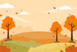 © iftitart - Illustration of natural autumn landscape background vector design