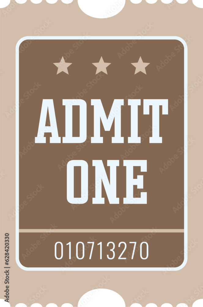 Isolated brown vector ticket Stock Vector | Adobe Stock