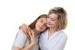 © ty - Cheerful young woman is embracing her middle aged mother on a transparent background
