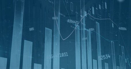 Animation of multiple graphs and numbers changing over data center room
