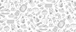 © irocket - Vegetables and kitchenware on white background seamless pattern