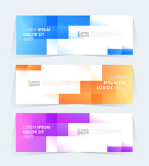 Wall Mural - geometric banner design with vector presentation template.