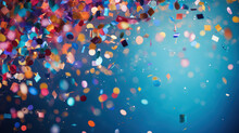 Celebration And Colorful Confetti Party. Blur Abstract Background