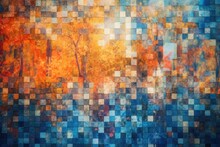 Illusory Gradient Blurry Visual: Tonalist Color Palette & Unprimed Canvas Background