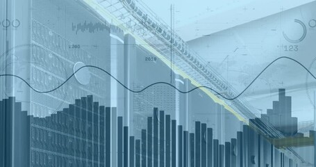 Poster - Animation of multiple charts and numbers over data security room