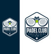 © jundio studio - Padel badge emblem logo. Sports label vector illustration for a padel club