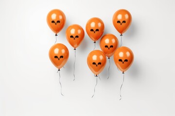 Wall Mural - holidays, decoration and party concept - scary air balloons for halloween over white background