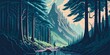 Magic forest. AI generated illustration