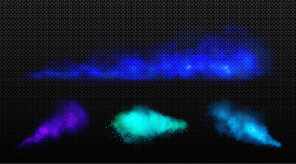 Wall Mural - explosion effect with clouds of smoke, dust and sand isolated on transparent background. texture of 