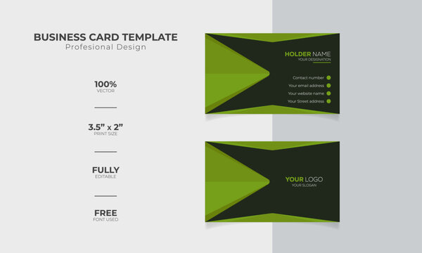 Modern and corporate simple business card design Modern presentation card with company logo Vector business card template Visiting card for business and personal use Vector illustration design