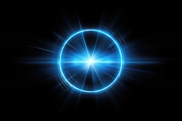 Wall Mural - Abstract Lens flare light effects on black black background for design. Generative AI