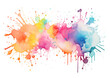 rainbow coloured watercolour splatter design