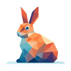 Poster - beautiful image of a rabbit. cute polygonal rabbit. hare in triangular style.