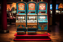 An Old-school Vintage Slot Machine, Evoking The Glamour Of Vintage Las Vegas Casinos Generative AI