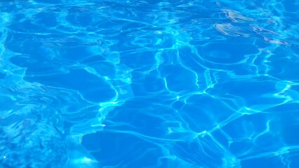Poster - Blue water in the pool with sun glare.