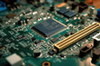 © pariketan - Selective focus of an electronic circuit that features an integrated circuit or processor of a sophisticated computer device