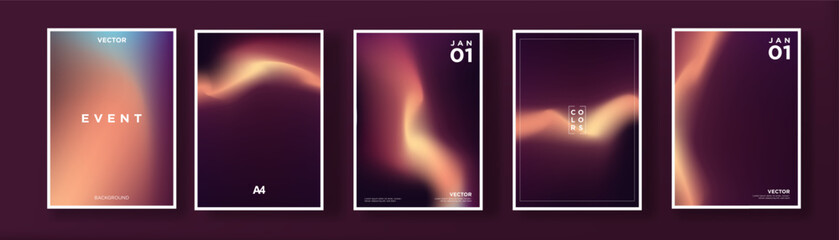 Poster - Beautiful subtle cover art designs with bright and dark gradient designs. Decorative minimalist gradient art. Applicable to prints, banners, landing pages, web, templates, background. EPS 10.