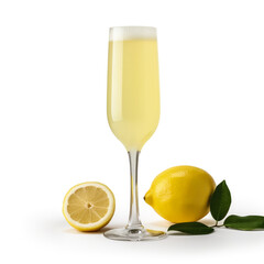 Wall Mural - Ideal french 75 cocktail isolated on white background 