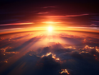Wall Mural - sunrise over planet earth in space