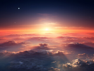 Wall Mural - sunrise over planet earth in space