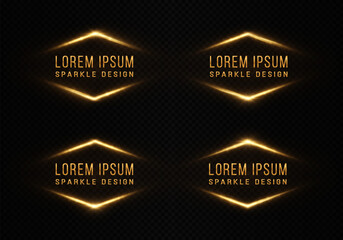Wall Mural - abstract sparkle banner with light effect. luxury frame design for discount, sales and greeting card