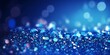 Sapphire glitter bokeh background. Unfocused shimmer royal blue sparkle. Crystal droplets wallpaper. Sequins, Generative AI