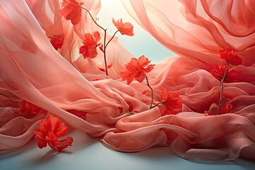 Wall Mural - Beautiful, delicate silk flover background, factory fabric texture.