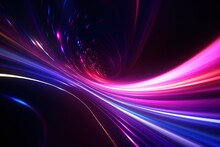 Abstract Futuristic Background With Pink Blue Glowing Neon Moving High Speed Wave Lines And Bokeh Lights. Data Transfer Concept Fantastic Wallpaper