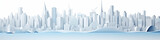 Fototapeta Nowy Jork - white city cityline paper sculpture long panorama background layout.