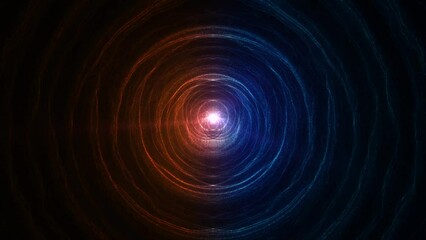 Wall Mural - fire vs water, surreal futuristic abstract animated background with blue and red wavy circles, 4k se