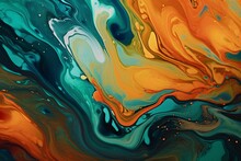 Fluid Painting, Flow, Simple, Complementary Color