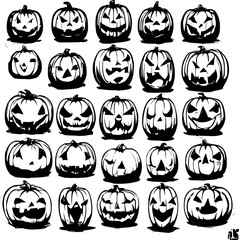 Poster - halloween pumpkin set