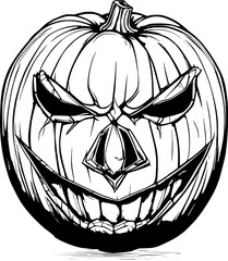 Sticker - halloween pumpkin isolated on white background