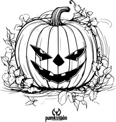 Canvas Print - halloween pumpkin with a pumpkin