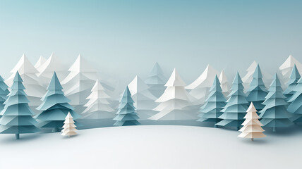  christmas, paper style sculpture background with copy space.