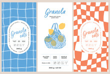 Vector Hand Drawn Food Packaging Label Design Template For Cafe Or Restaurant