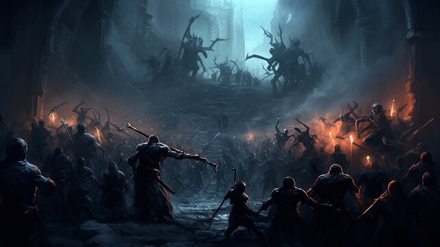 pc game simulation online horror castle attack dark forces warriors battle screen.