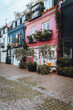 A pink mews house in London