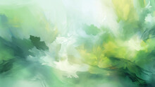 Green Watercolor Foliage Abstract Background. . Spring Eco Nature