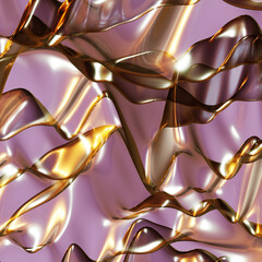 Poster - Abstract colorful glossy background with curvy and wavy lines in 3d rendering