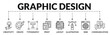 © Zero_wing - Banner of graphic design web vector illustration concept with icons of creativity, create, typography, print, layout, illustration, web, communication