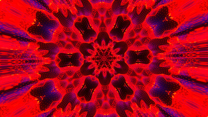 Poster - Abstract Kaleidoscope with geometric pattern. Kaleidoscopic background design. Laser lights kaleida background. Hypnotic background. Abstract illustration.