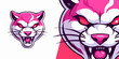 Sleek Pink Panther Mascot: Modern Logo Design for Sports & Esports Teams, Badges, and T-shirt Printing with Vector Illustration