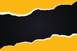 © InkSplash - Yellow torn paper effect banner design with black ripped page background post, banner, design