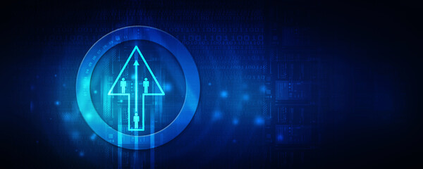 Poster - 2D Digital Abstract Business Networking background