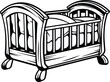 Baby Crib Logo Monochrome Design Style